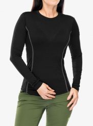 Bluza termoaktywna damska Sensor Merino Active Tee L/S. Czarne bluzy damskie Sensor, l, bez wzorów, z materiału, bez kaptura. Za 329.99 zł.