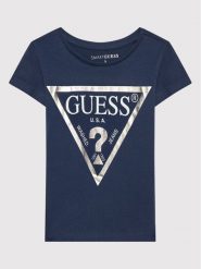 Guess T-Shirt K73I56 K8HM0 Granatowy Regular Fit. Niebieskie t-shirty i topy dla dziewczynek Guess, z aplikacjami, z bawełny, bez ramiączek. Za 89.99 zł.