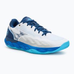 Buty do tenisa Mizuno Wave Enforce Court AC. Białe obuwie sportowe damskie Mizuno, bez wzorów, tenisowe, mizuno wave. Za 539.99 zł.