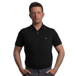 Koszulka polo do jazdy konnej Premier Equine Respiro. Czarne koszule męskie PREMIER EQUINE, bez wzorów, eleganckie, bez kołnierzyka, bez ramiączek. Za 280.50 zł.