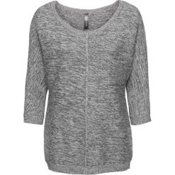 Sweter dzianinowy z rękawami "nietoperz" bonprix jasnoszary melanż. Swetry damskie marki KALENJI. Za 79.99 zł.
