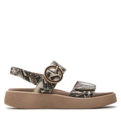 Sandały Gabor. Szare klapki damskie Gabor, bez wzorów, bez obcasa, na płaskiej podeszwie, bez zapięcia. Za 499.99 zł.