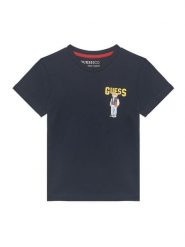 Guess T-Shirt N6YI23 3K3879 Granatowy Regular Fit. Niebieskie t-shirty dla chłopców Guess, z aplikacjami, z bawełny, bez ramiączek. Za 74.99 zł.