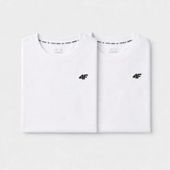 KOMPLET KOSZULEK MĘSKICH 4F ZESTAW 2PAK T-SHIRT 3XL TTSHM3341 BIAŁY. Białe t-shirty męskie 4f, m, bez wzorów, z bawełny, sportowe, bez kołnierzyka. Za 99.98 zł.