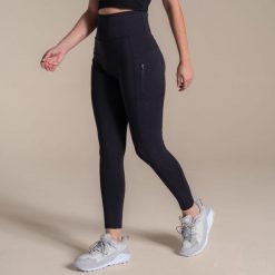 Damskie legginsy Craghoppers Kiwi Pro. Czarne legginsy damskie Craghoppers, bez wzorów, na fitness i siłownię. Za 355.45 zł.
