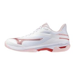 Damskie buty do tenisa Mizuno Wave Exceed Court Ac Wos. Białe obuwie sportowe damskie Mizuno, w ażurowe wzory, z gumy, tenisowe, mizuno wave. Za 516.00 zł.