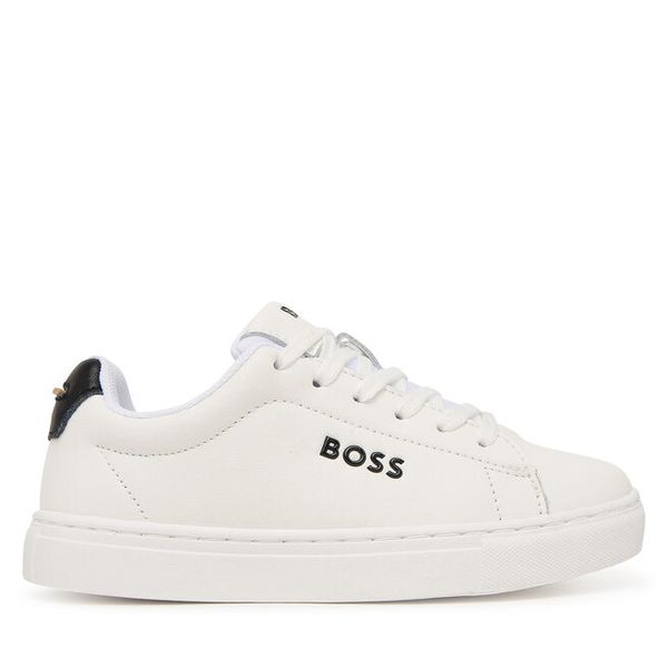 Sneakersy BOSS. Białe trampki i tenisówki chłopięce Boss, bez wzorów, bez zapięcia. Za 439.99 zł.