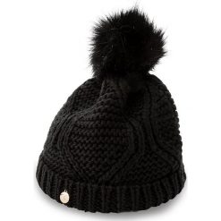 Czapka GUESS - Not Coordinated Wool AW6801 WOL01 M BLA. Czarne czapki i kapelusze damskie Guess, z materiału. W wyprzedaży za 139.00 zł.