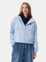 Tommy Jeans Wiatrówka Essential DW0DW20672 Błękitny Relaxed Fit. Niebieskie kurtki damskie Tommy Jeans, xl, bez wzorów, z jeansu, bez kaptura. Za 339.99 zł.