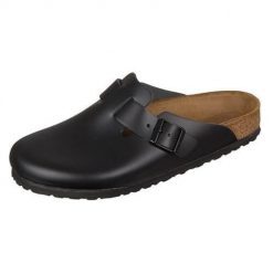 Buty do chodzenia męskie Birkenstock Boston Leder. Czarne klapki męskie Birkenstock, z gumy. Za 868.00 zł.