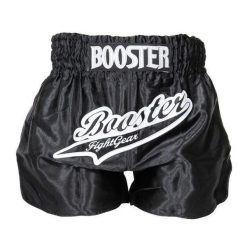 Spodenki do boksu tajskiego Booster Fight Gear Tbt Slugger. Czarne krótkie spodenki sportowe męskie BOOSTER FIGHT GEAR, bez wzorów, na fitness i siłownię. Za 297.00 zł.