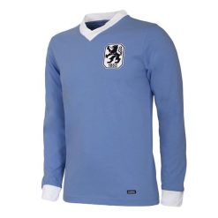 Koszulka retro dla dorosłych - TSV 1860 Monachium 1965/66 - Niebieski. Niebieskie koszulki sportowe męskie COPA FOOTBALL, bez wzorów, bez kołnierzyka, bez ramiączek, do piłki nożnej. Za 296.58 zł.