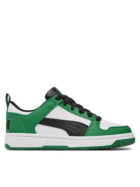 Puma Sneakersy Rebound Layup Lo SL Jr 370490 Zielony. Zielone buty sportowe chłopięce Puma, bez wzorów, ze skóry, bez zapięcia. Za 159.99 zł.