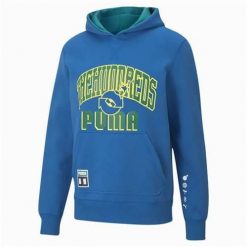 Bluzy sportowa męska Puma X The Hundreds Hoodie. Niebieskie bluzy męskie Puma, m, bez wzorów, z kapturem. Za 281.00 zł.