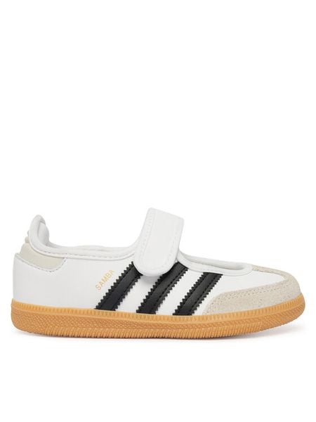 Adidas Baleriny Samba Jane LA3701 Biały. Białe baleriny dziewczęce Adidas, bez wzorów, ze skóry, bez zapięcia. Za 215.99 zł.
