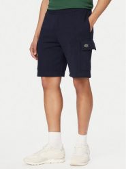 Lacoste Szorty sportowe GH9743 Granatowy Regular Fit. Niebieskie krótkie spodenki sportowe męskie Lacoste, m, bez wzorów, z bawełny. Za 399.99 zł.