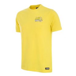 Koszulka dla dorosłych - Mistrzowie Świata Brazylia 2002 Haft - Żółta. Żółte koszulki sportowe męskie COPA FOOTBALL, s, bez wzorów, bez kołnierzyka, bez ramiączek, do piłki nożnej. Za 190.70 zł.