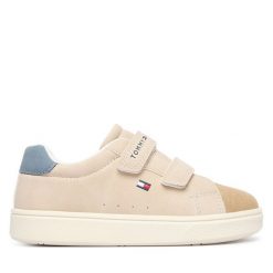 Sneakersy Tommy Hilfiger. Brązowe trampki i tenisówki chłopięce Tommy Hilfiger, bez wzorów, bez zapięcia. Za 279.99 zł.