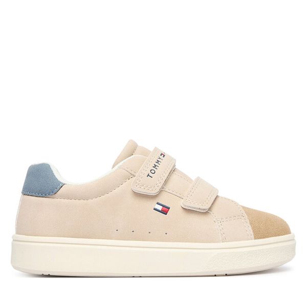 Sneakersy Tommy Hilfiger. Brązowe trampki i tenisówki chłopięce Tommy Hilfiger, bez wzorów, bez zapięcia. Za 265.99 zł.