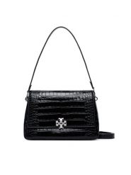 Tory Burch Torebka Charlie Embossed Croc Shoulder Bag 183354 Czarny. Czarne torebki do ręki damskie Tory Burch, bez wzorów, ze skóry, bez dodatków. Za 3,064.00 zł.
