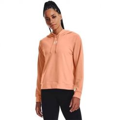 Bluza sportowa damska Under Armour Rival Terry Hoodie. Brązowe bluzy sportowe damskie Under Armour, xl, bez wzorów, z kapturem, trekkingowe. Za 386.00 zł.