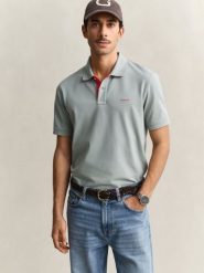 Gant koszulka polo Mężczyźni Bawełna zielony, M. Zielone koszulki polo męskie GANT, m, bez wzorów, z bawełny, eleganckie, bez ramiączek. Za 279.95 zł.