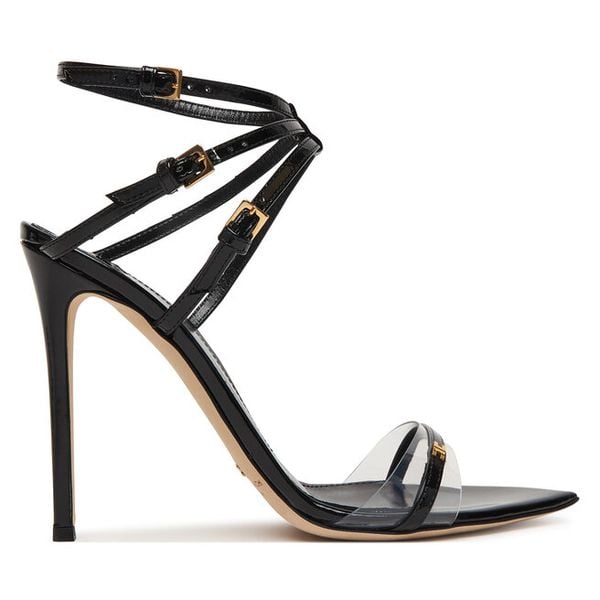 Sandały Elisabetta Franchi. Czarne sandały damskie Elisabetta Franchi, bez wzorów, bez obcasa, na szpilce, bez zapięcia. Za 1,353.99 zł.