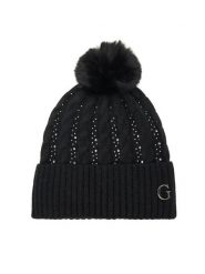 Guess Czapka AW5385 POL01 Czarny. Czarne rękawiczki damskie Guess, na zimę, z aplikacjami, z materiału. Za 159.99 zł.