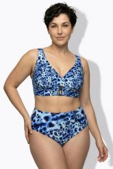 Damskie Bikini zwierzęcy wzór miękkie miseczki regulowane ramiączka. Niebieskie bikini damskie Ulla Popken, plus size, bez wzorów, plus size. Za 191.99 zł.