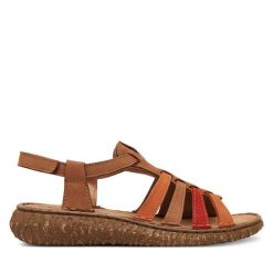Sandały Josef Seibel. Zielone sandały damskie Josef Seibel, bez wzorów, bez obcasa, na płaskiej podeszwie, bez zapięcia. Za 239.99 zł.