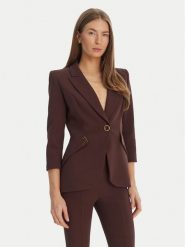 Elisabetta Franchi Marynarka GI-215-61E2-V590 Brązowy Regular Fit. Brązowe żakiety damskie Elisabetta Franchi, bez wzorów, z syntetyku. Za 2,509.00 zł.