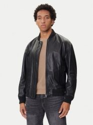 BOSS Kurtka skórzana Jobrice 50547545 Czarny Regular Fit. Czarne kurtki męskie Boss, m, bez wzorów, ze skóry, bez kaptura. Za 1,679.00 zł.