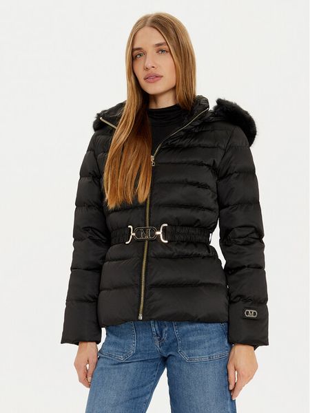 Marciano Guess Kurtka puchowa 4BGL14 7187A Czarny Regular Fit. Czarne kurtki damskie Marciano Guess, z aplikacjami, z puchu, bez kaptura. Za 789.99 zł.