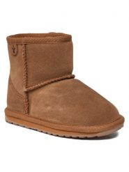 EMU Australia Śniegowce Wallaby Mini K10103 Brązowy. Brązowe buty zimowe dziewczęce Emu Australia, ze skóry, bez zapięcia. Za 349.99 zł.