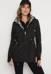 Czarna Kurtka Parka Ściągana w Pasie Aridra. Czarne kurtki damskie Born2be, m, bez wzorów, z jeansu, eleganckie, bez kaptura. Za 159.99 zł.