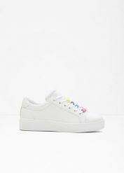 Sneakersy. Białe obuwie sportowe damskie bonprix, bez wzorów. Za 114.99 zł.