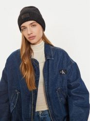Calvin Klein Czapka K60K612594 Czarny. Czarne czapki i kapelusze damskie Calvin Klein, na zimę, bez wzorów, z materiału. Za 299.99 zł.