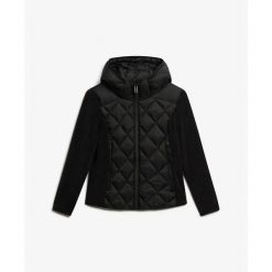 Damska kurtka z kapturem Superdry Heritage Storm. Czarne kurtki damskie Superdry., bez wzorów, z puchu, z kapturem. Za 576.80 zł.