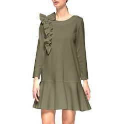 Sukienka w kolorze khaki. Sukienki damskie marki Yuliya Babich, z dekoltem na plecach. W wyprzedaży za 249.95 zł.