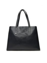 Calvin Klein Torebka Ck Plaque Medium Shopper K60K612782 Czarny. Czarne torebki shopper damskie Calvin Klein, bez wzorów, ze skóry, bez dodatków. Za 439.99 zł.