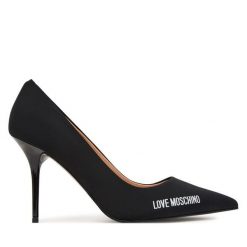 Szpilki LOVE MOSCHINO. Czarne szpilki damskie Love Moschino, bez wzorów, bez obcasa, bez zapięcia. Za 919.99 zł.