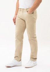 Beżowe jeansy, Regular Fit, D-QUBE. Brązowe jeansy męskie Volcano. Za 169.99 zł.