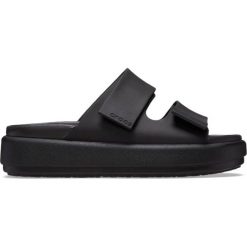 Klapki damskie sportowe na platformie CROCS BROOKLYN. Czarne klapki damskie Crocs, bez wzorów, sportowe, bez obcasa, na platformie. Za 239.00 zł.