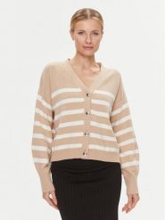 Guess Kardigan W4RR56 Z37L1 Beżowy Regular Fit. Brązowe kardigany damskie Guess, l, z aplikacjami, z bawełny. Za 329.99 zł.