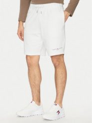 Tommy Hilfiger Szorty sportowe Small Logo MW0MW38698 Biały Regular Fit. Białe krótkie spodenki sportowe męskie Tommy Hilfiger, m, bez wzorów, z bawełny. Za 219.99 zł.