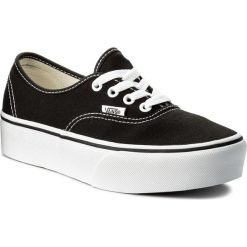 Tenisówki VANS - Authentic Platform VN0A3AV8BLK Black. Czarne półbuty damskie Vans, bez wzorów, z gumy, sportowe, bez zapięcia. W wyprzedaży za 269.00 zł.