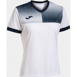 Damskie T-shirt Joma Eco Supernova - Biały i niebieski - Rozmiar L. Białe koszulki sportowe damskie Joma, l, bez wzorów, z poliesteru, sportowe, bez kołnierzyka. Za 176.99 zł.