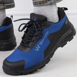 Niebieskie półbuty trekkingowe Softshell Vanhorn 34003. Niebieskie półbuty na co dzień męskie Vanhorn, z materiału, klasyczne, z okrągłym noskiem, bez zapięcia. Za 199.00 zł.