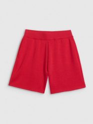 4F Spodenki dresowe damskie - czerwone XS. Czerwone szorty damskie 4f, xs, bez wzorów, z dresówki. Za 129.99 zł.