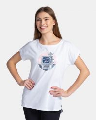 Damska bawełniana koszulka Kilpi NELLIM-W. Białe t-shirty damskie Kilpi, bez wzorów, z bawełny, bez kołnierzyka. Za 60.57 zł.